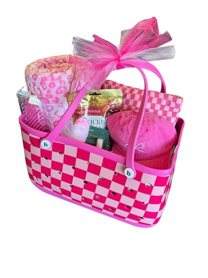 Pink Checkered Tote Bundle