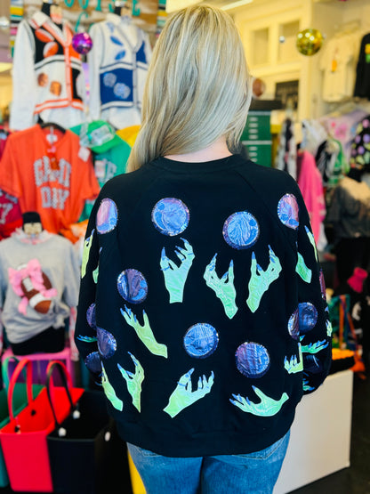 Queen Of Sparkles Witch Hand & Fortune Ball Sweatshirt