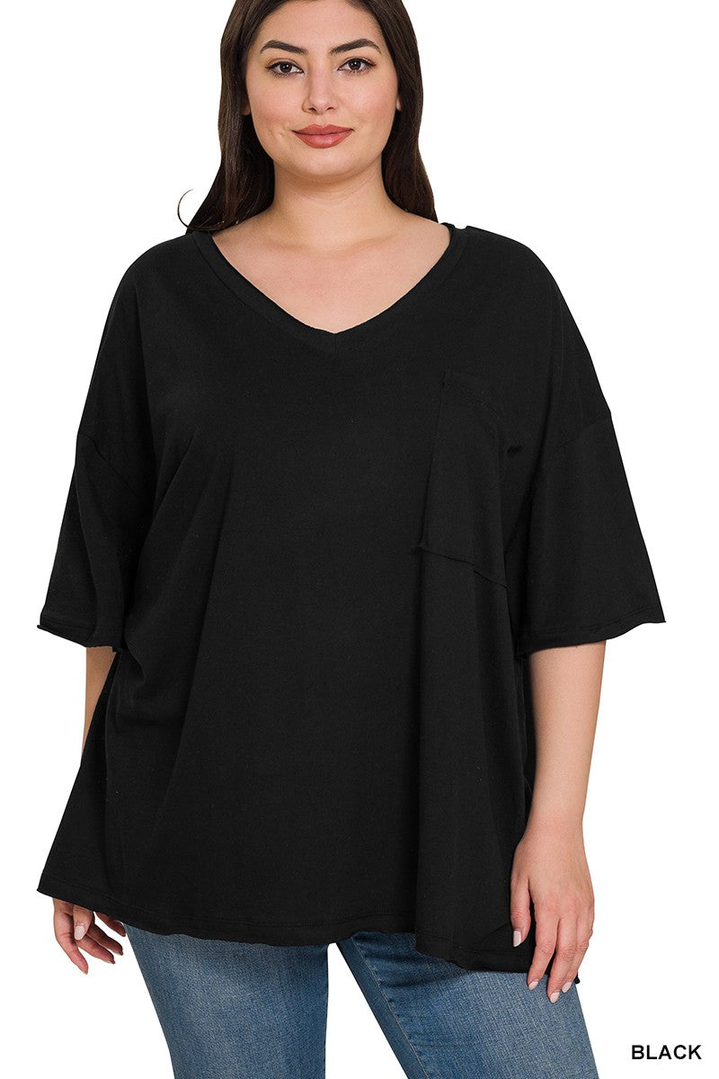 Black Oversized Boyfriend Top