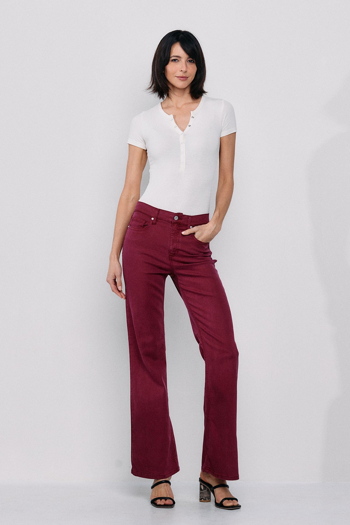 Wine Full Length Jeans