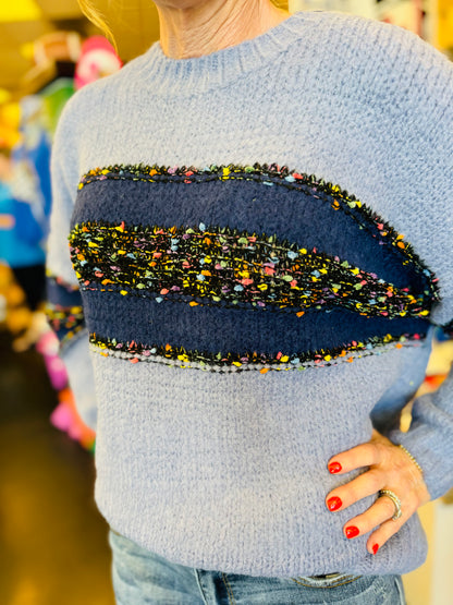 Blue Multi Sweater