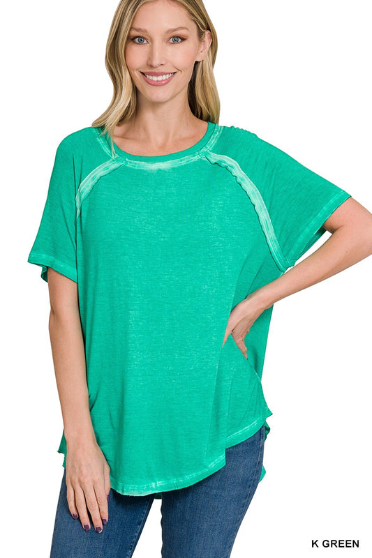 Kelly Green Boat Neck Top