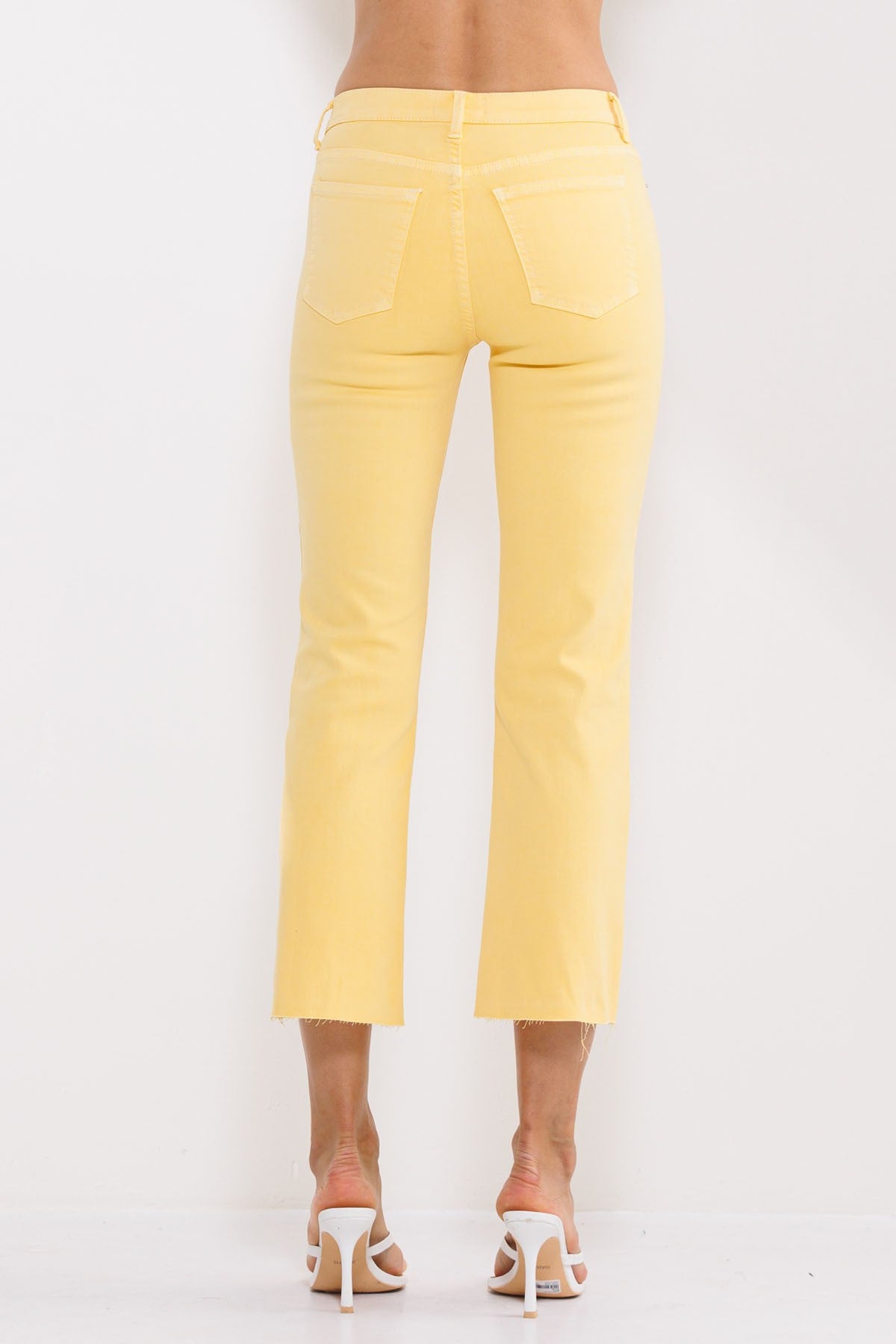 Butter Yellow Cropped Jeans