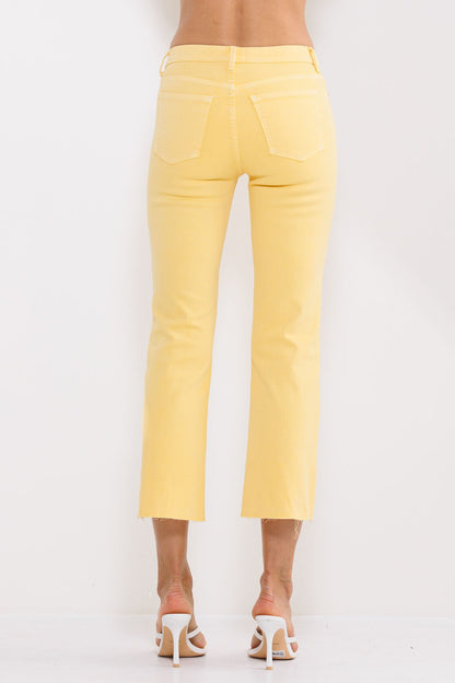 Butter Yellow Cropped Jeans