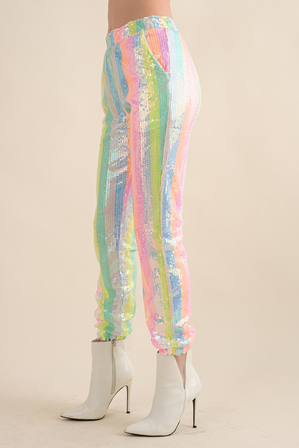 Iridescent Sequin Jogger Pants