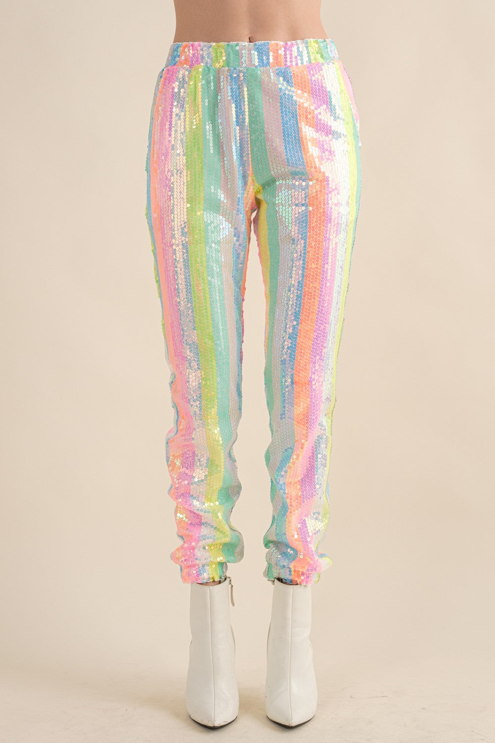 Iridescent Sequin Jogger Pants