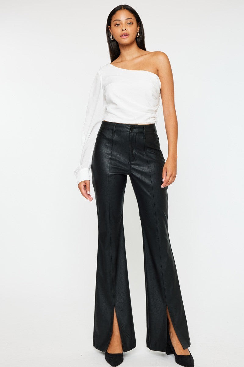 Kancan Black High Rise Leather Pants