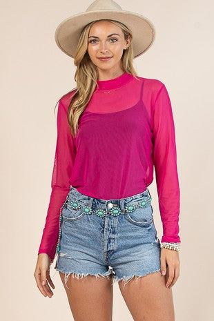 Pink Mesh Top