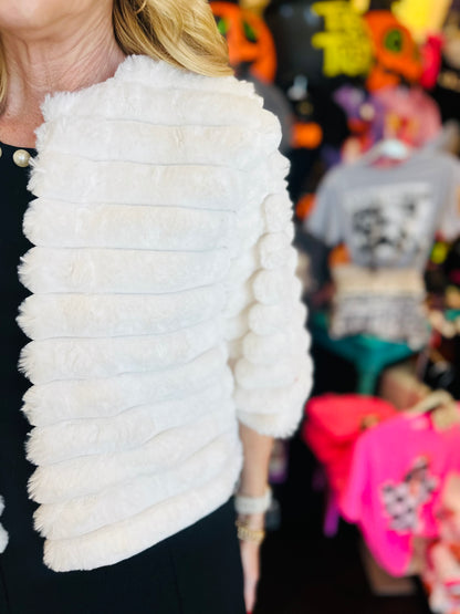 Ivory Fur Crop Jacket