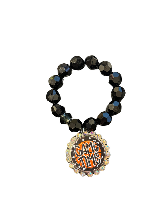 Black Beaded Basketball Bracelet