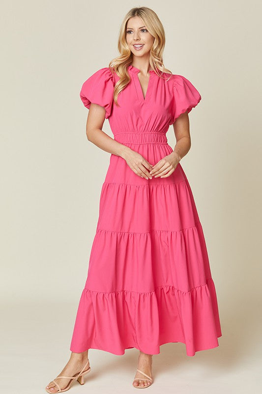Solid Pink Maxi Dress