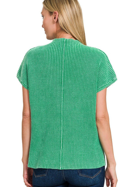 Kelly Green Mock Neck Sweater