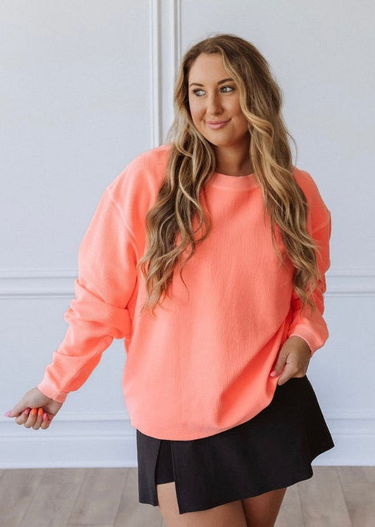 Coral Lux Corded Sweatshirt