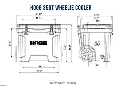 35QT Sky Blue Wheeled Cooler