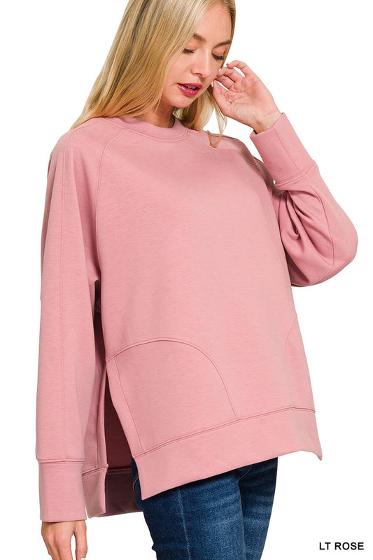 Light Rose Slit Pullover