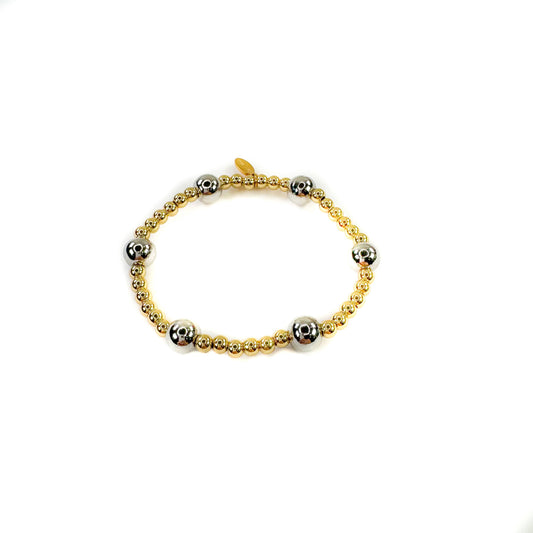 Mixed Beads - 4mm Gold/8mm Silver (Water Resistant)