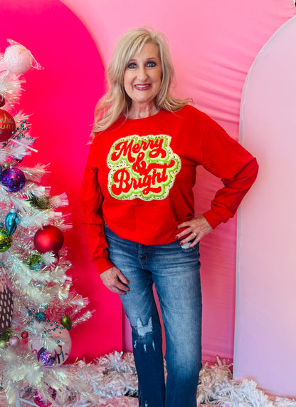 Chenille Merry & Bright Sweatshirt