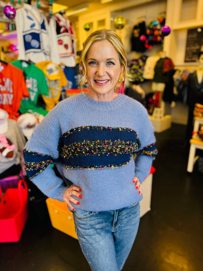 Blue Multi Sweater