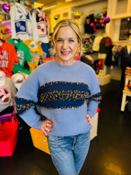 Blue Multi Sweater