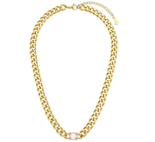 Gold Chain Diamond Pendant Necklace