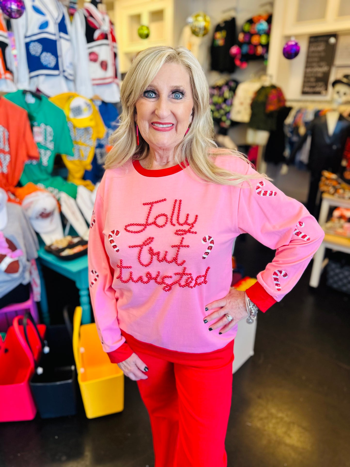 Jolly But Twisted Pink Top