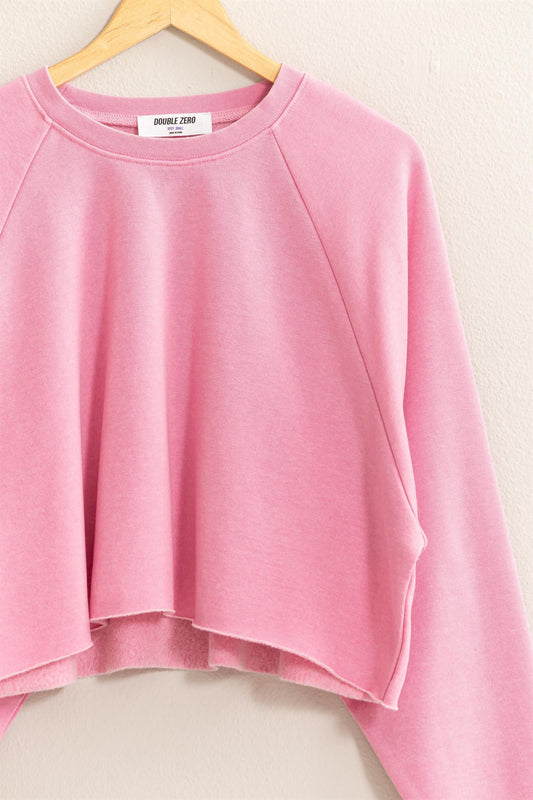 Rose Pink Cropped Sweatshirt