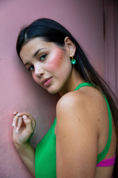 Rose Gold Deco Glam Medallion Oval Hoops