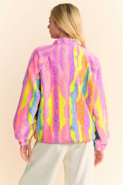 Neon Multi Fuzzy Jacket