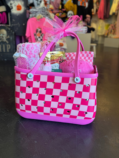 Pink Checkered Tote Bundle