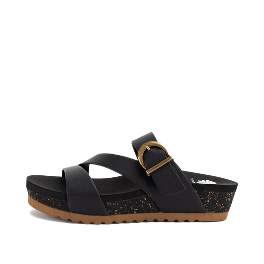 Yellow Box Black Rosette Sandal