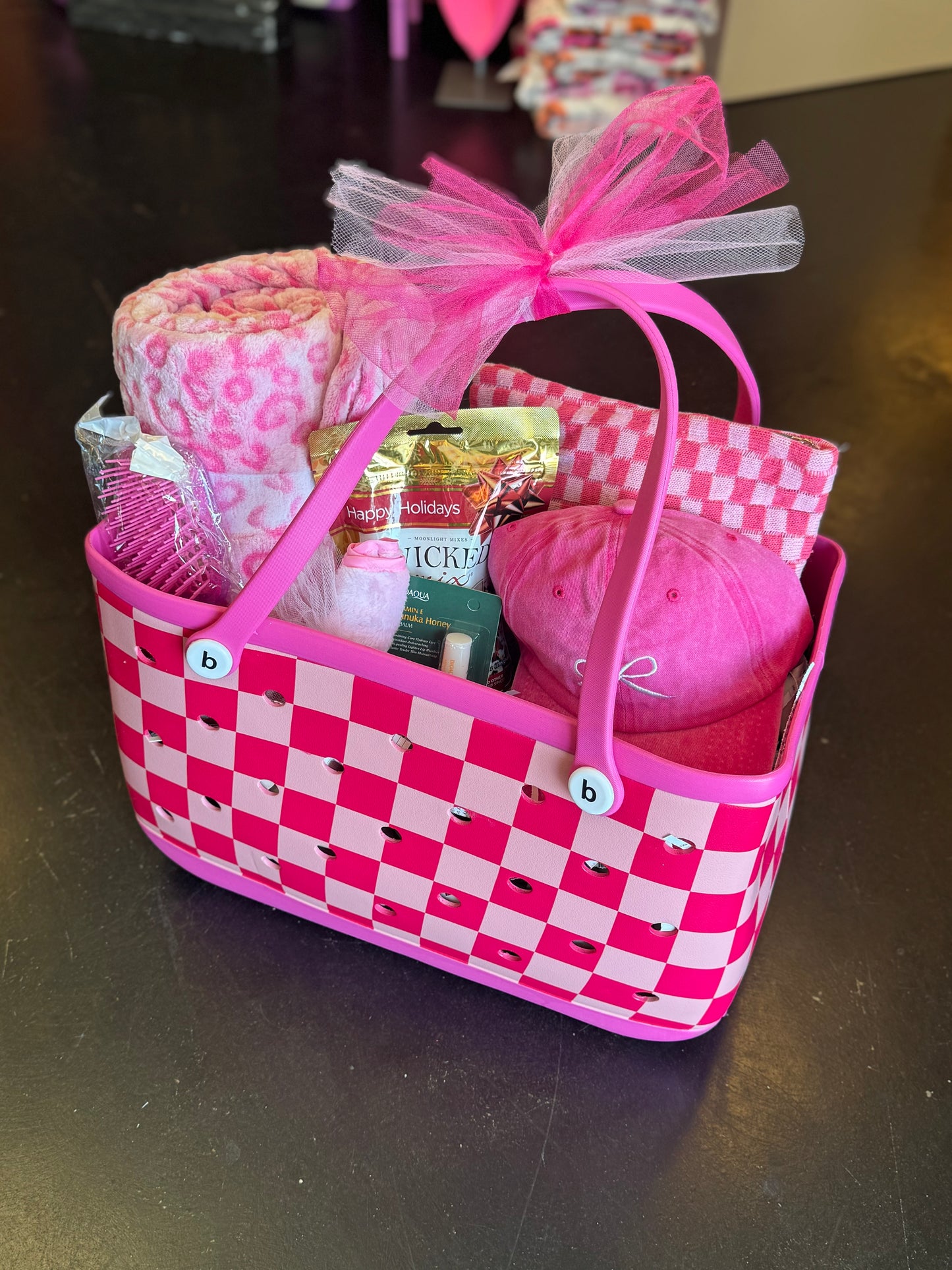 Pink Checkered Tote Bundle