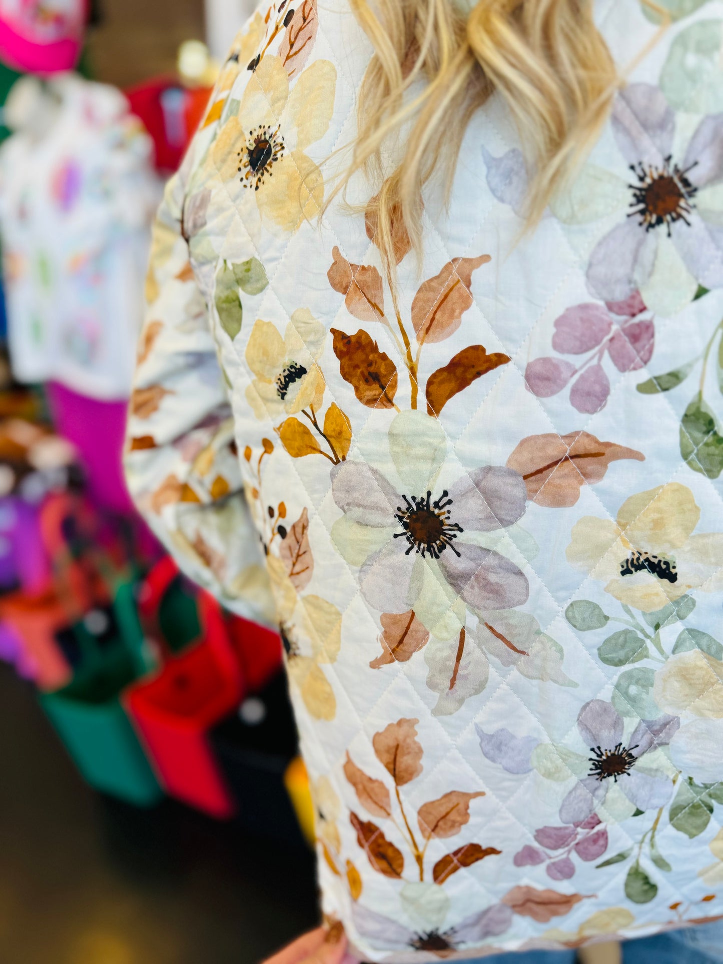 Brown Combo Floral Jacket