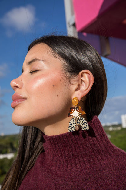 Tiger Eye Glam Mixed Media Earrings