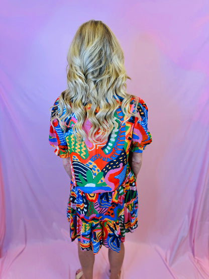 Abstract Printed Dress