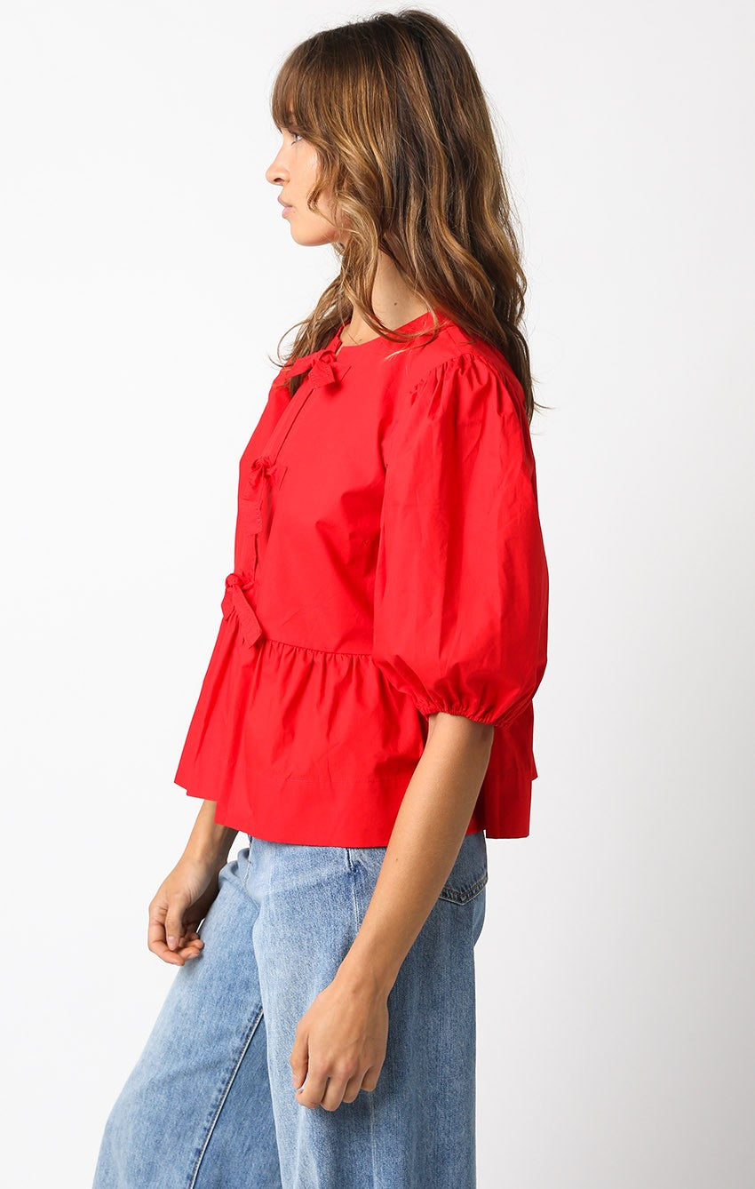 Alice Red Puff Sleeve Top