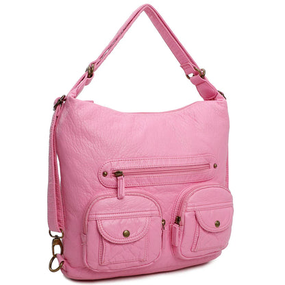 Convertible Crossbody Backpack - Bubble Gum Pink