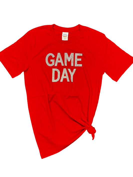 Red Blingy Game Day Tee