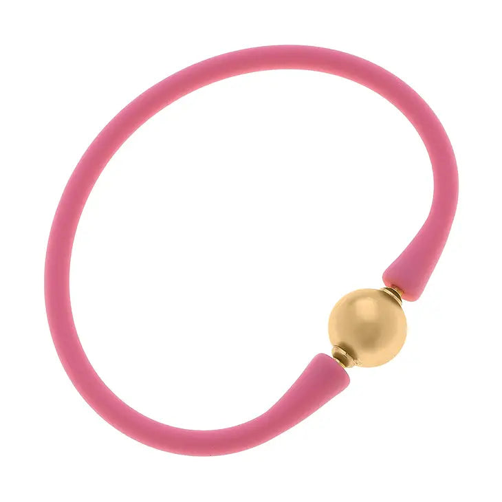 Bali 24K Gold Plated Ball Bracelet - Bubble Gum