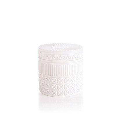 Volcano White Opal Gilded Faceted Jar Candle, 11 oz