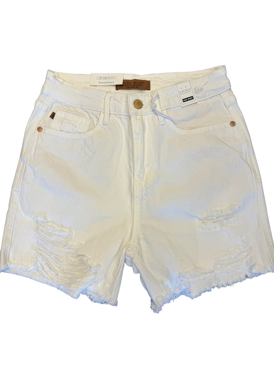 Judy Blue Magic Destroyed White Shorts