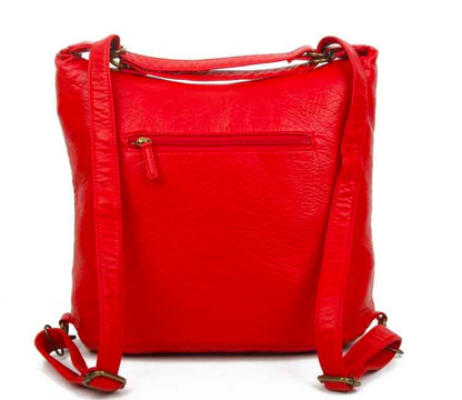 Convertible Crossbody Backpack - Red