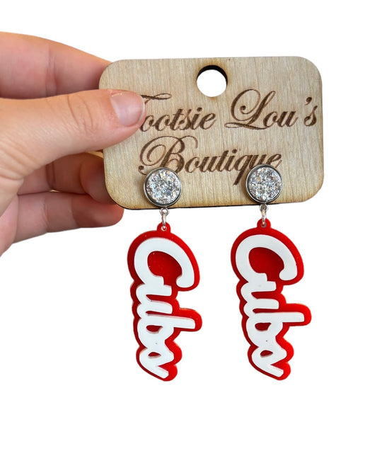 Cubs Game Day Earrings