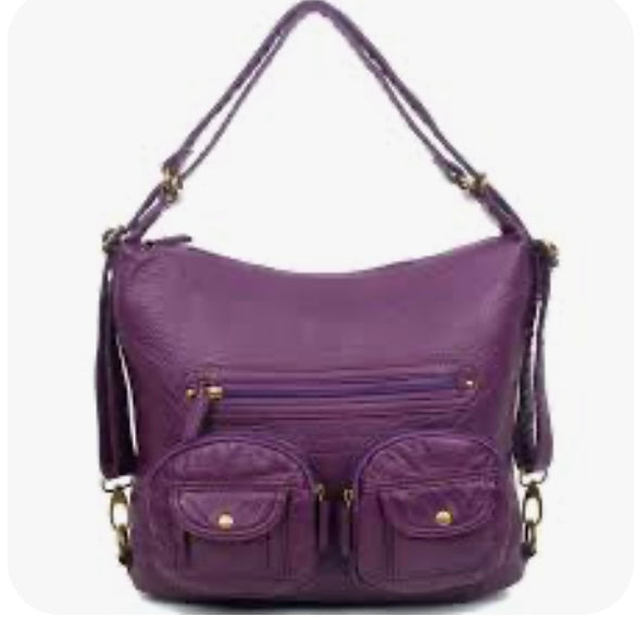 Convertible Crossbody Backpack - Purple