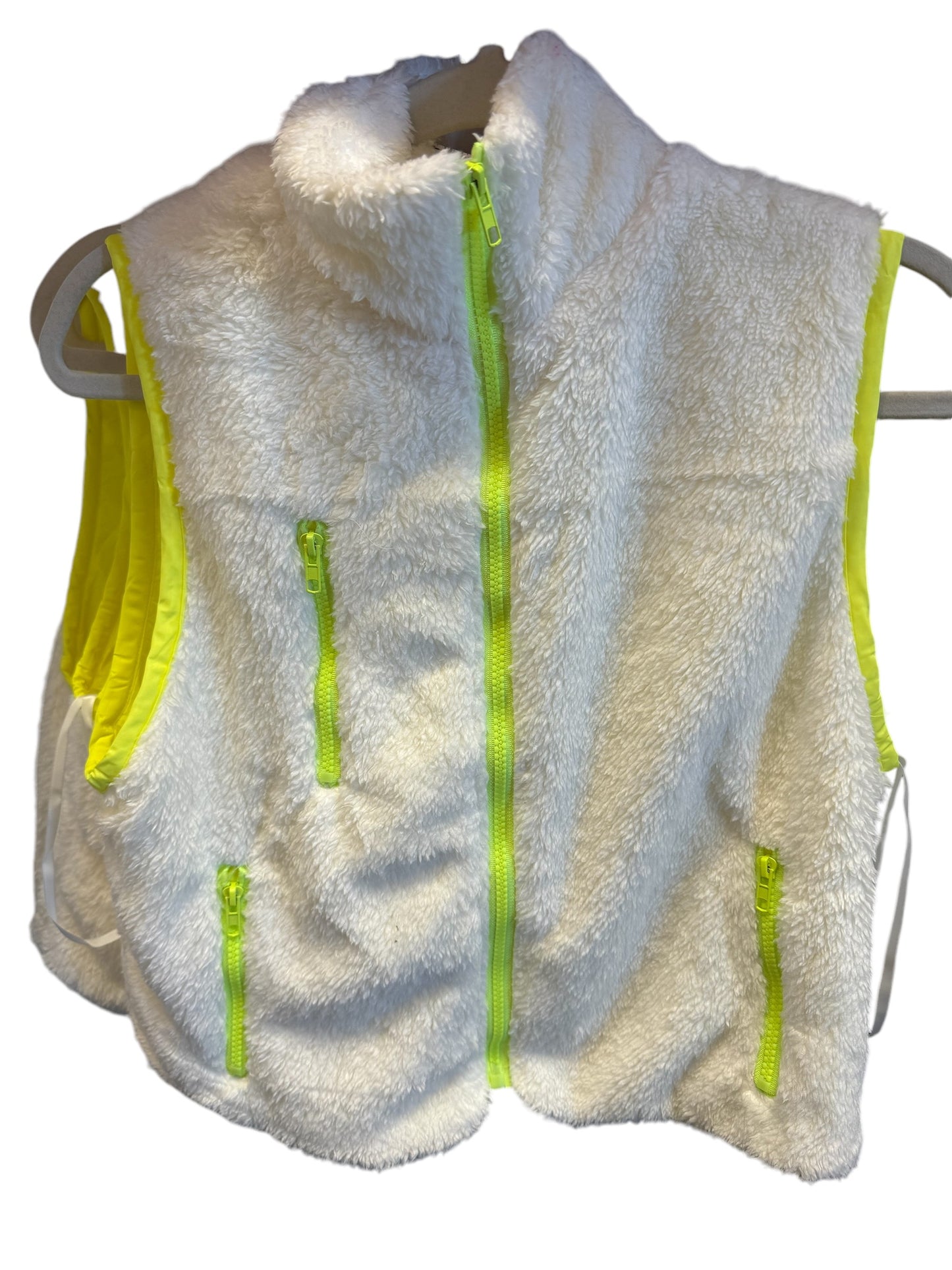 White & Neon Yellow Vest