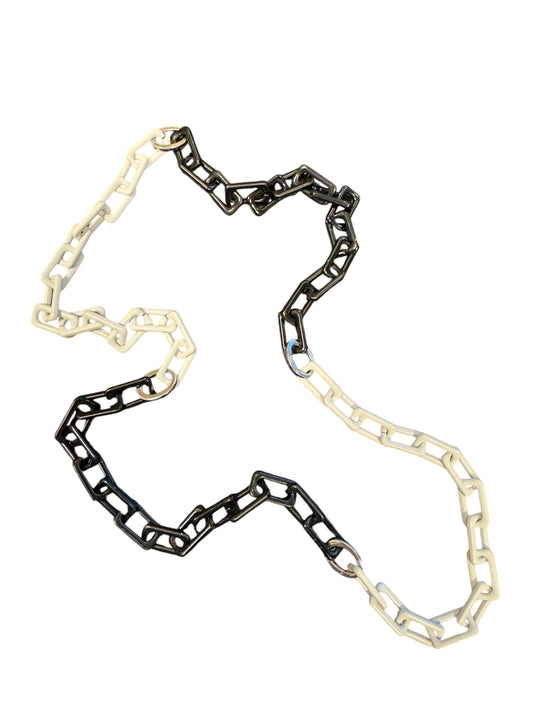 Black & White Enamel Link Necklace