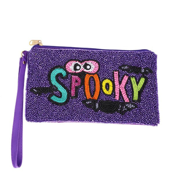 Spooky Sequin Wristlet - Purple