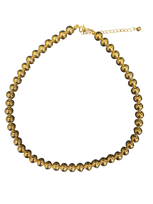 8mm Gold Ball Beaded Necklace