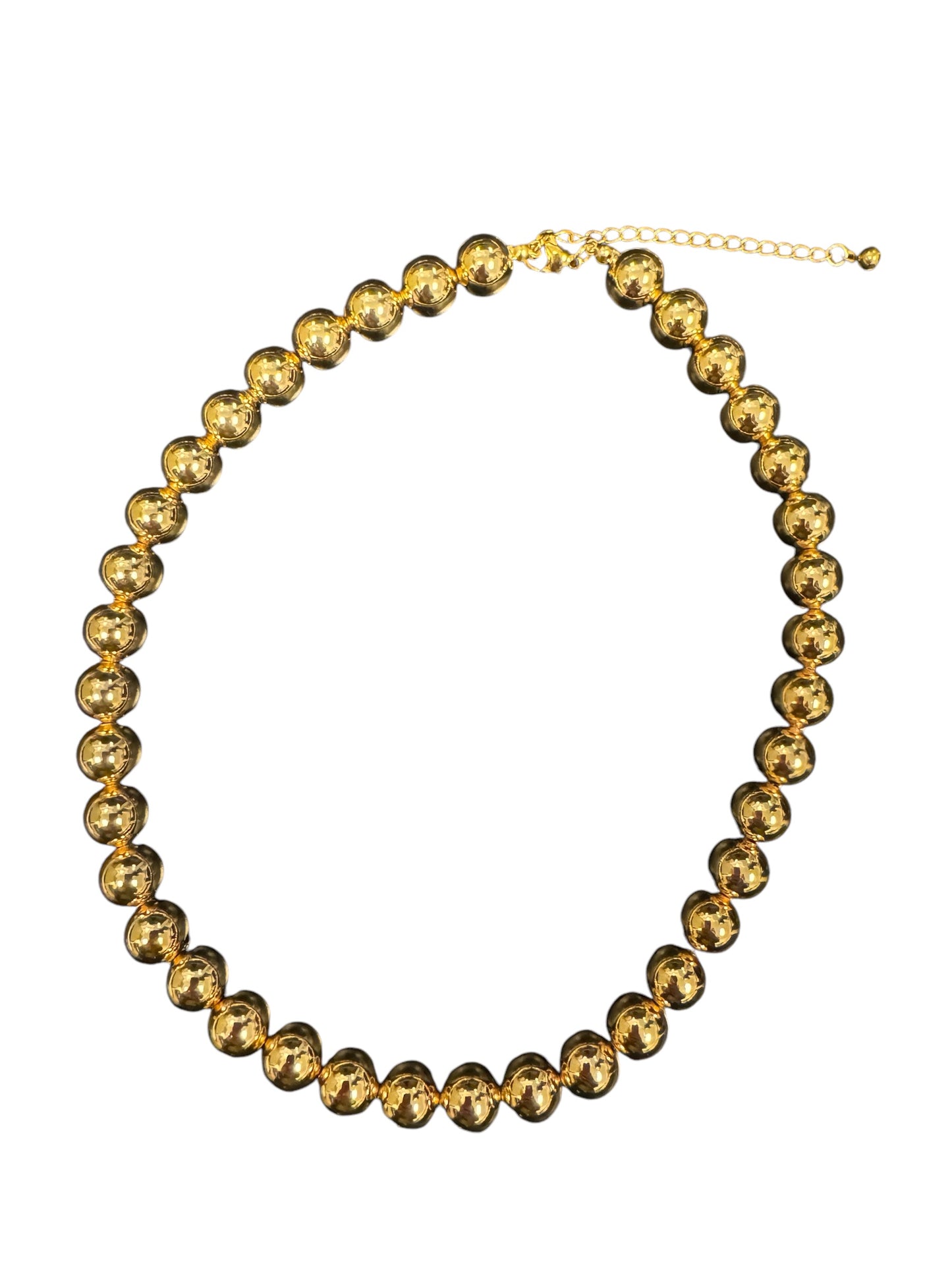 10mm Gold Ball Beaded Necklace