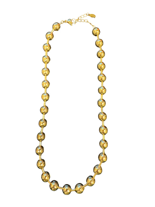 Spaced Gold Beaded Necklace (Water Resistant)