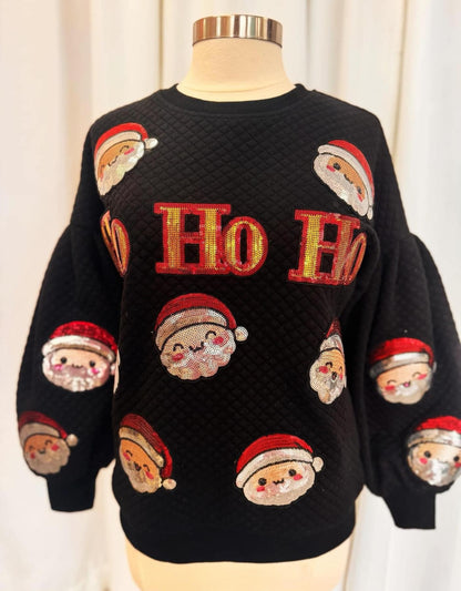 Happy Santa Sequin Sweatshirt